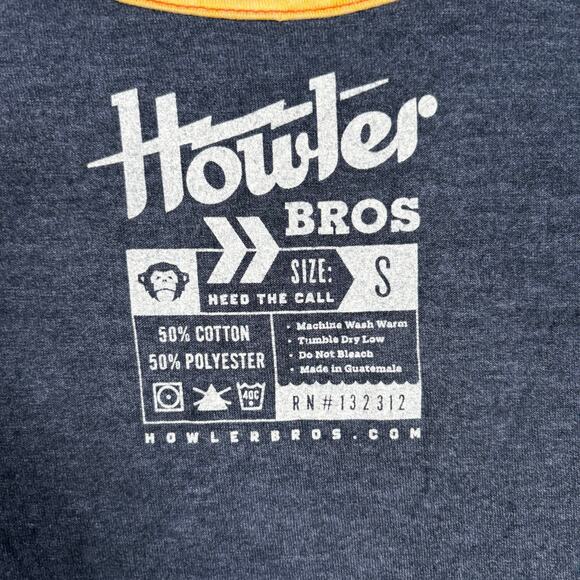 Howler Bros Monkey Graphic T-Shirt Heather Gray Blue Size Small - Picture 6 of 6